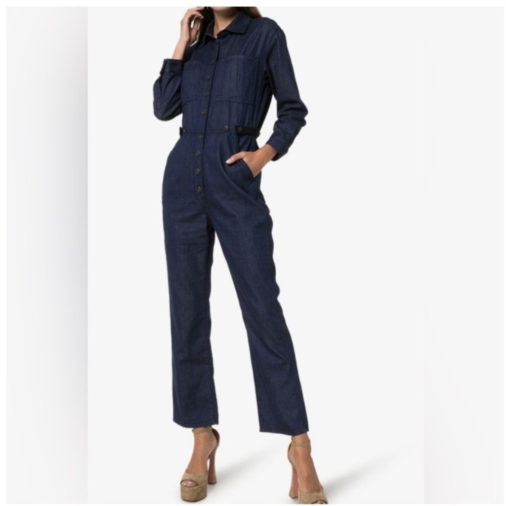 3x1 NYC Denim Jumpsuit Admiral Blue Utility Boiler Suit WRLSJ0491 Mens Medium